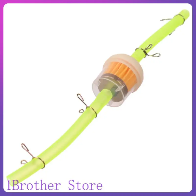 Inline Gas Oil Filter Set 4 Spring Clips Fluorescent Green Fuel Line Hose Tubing Motorcycle Accessories