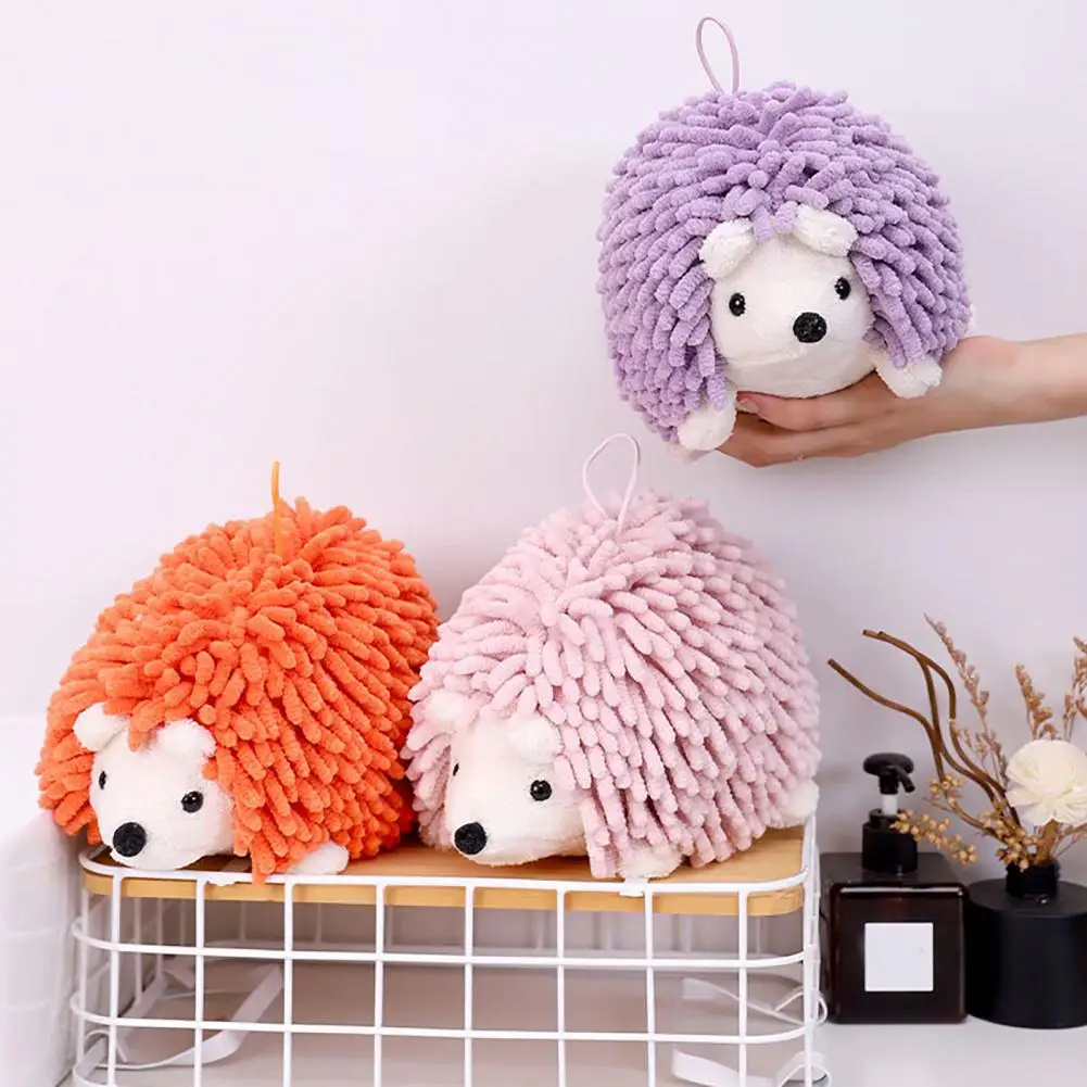 

Quick Drying Towel Animal Shaped Chenille Microfiber Soft Absorbent Towel Cute Goose Hedgehog Towel for Kitchen Bathroom