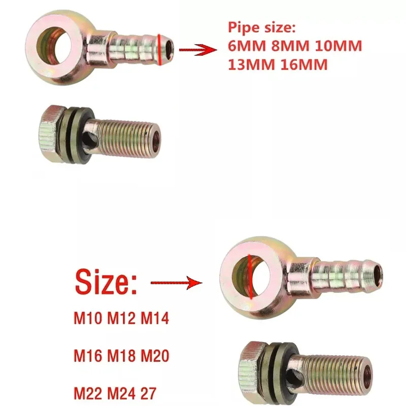 2 teile/satz Öl Rückkehr Rohr Joint Diesel Rohr Joint Hohl Schraube Öl Rohr Joint Öl Ball Kopf Motorrad Refit Öl kühler Armaturen