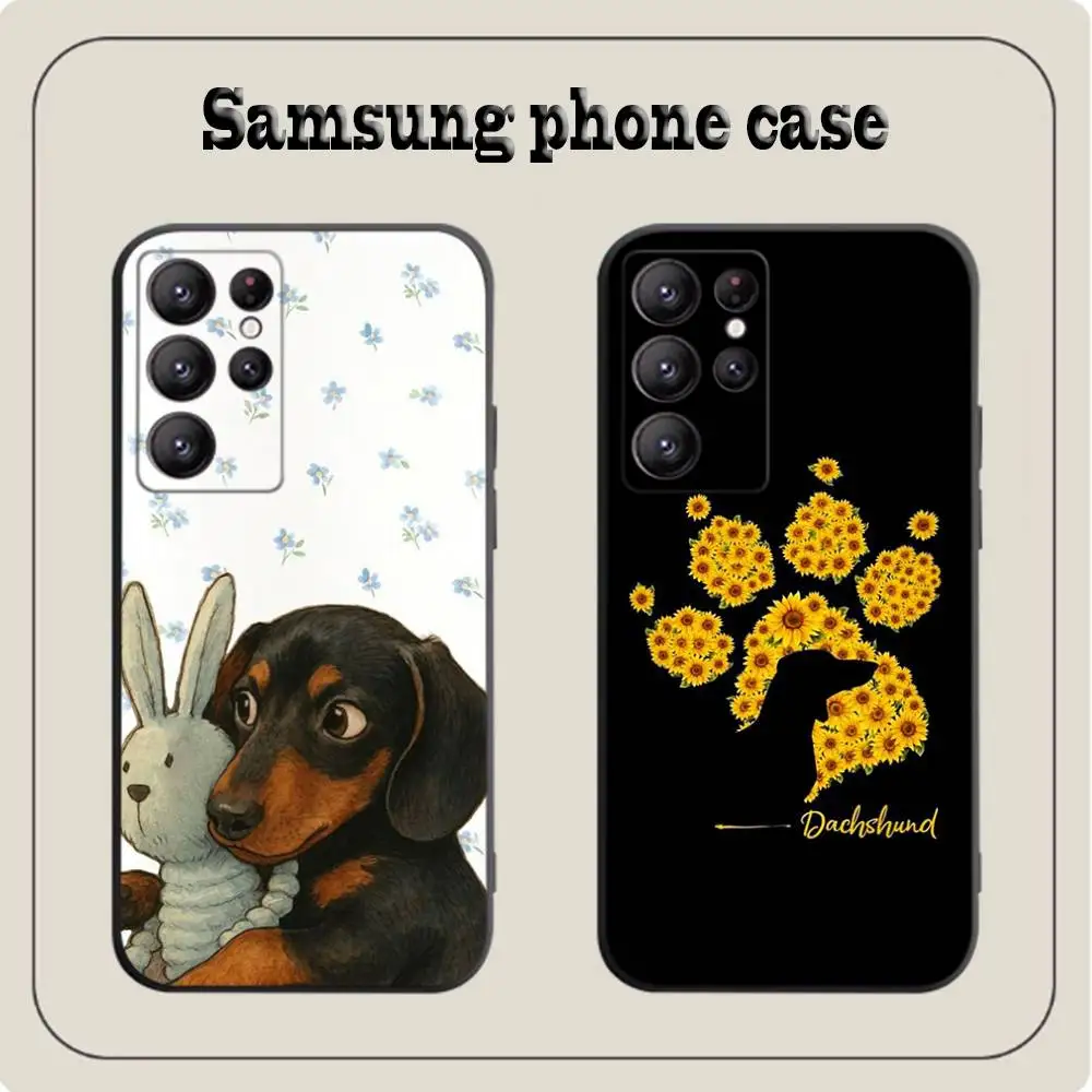 Funda de perro salchicha salchicha para Samsung Galaxy S25 S23 S22 S21 S30 S20 S10 Ultra Plus FE TPU funda suave