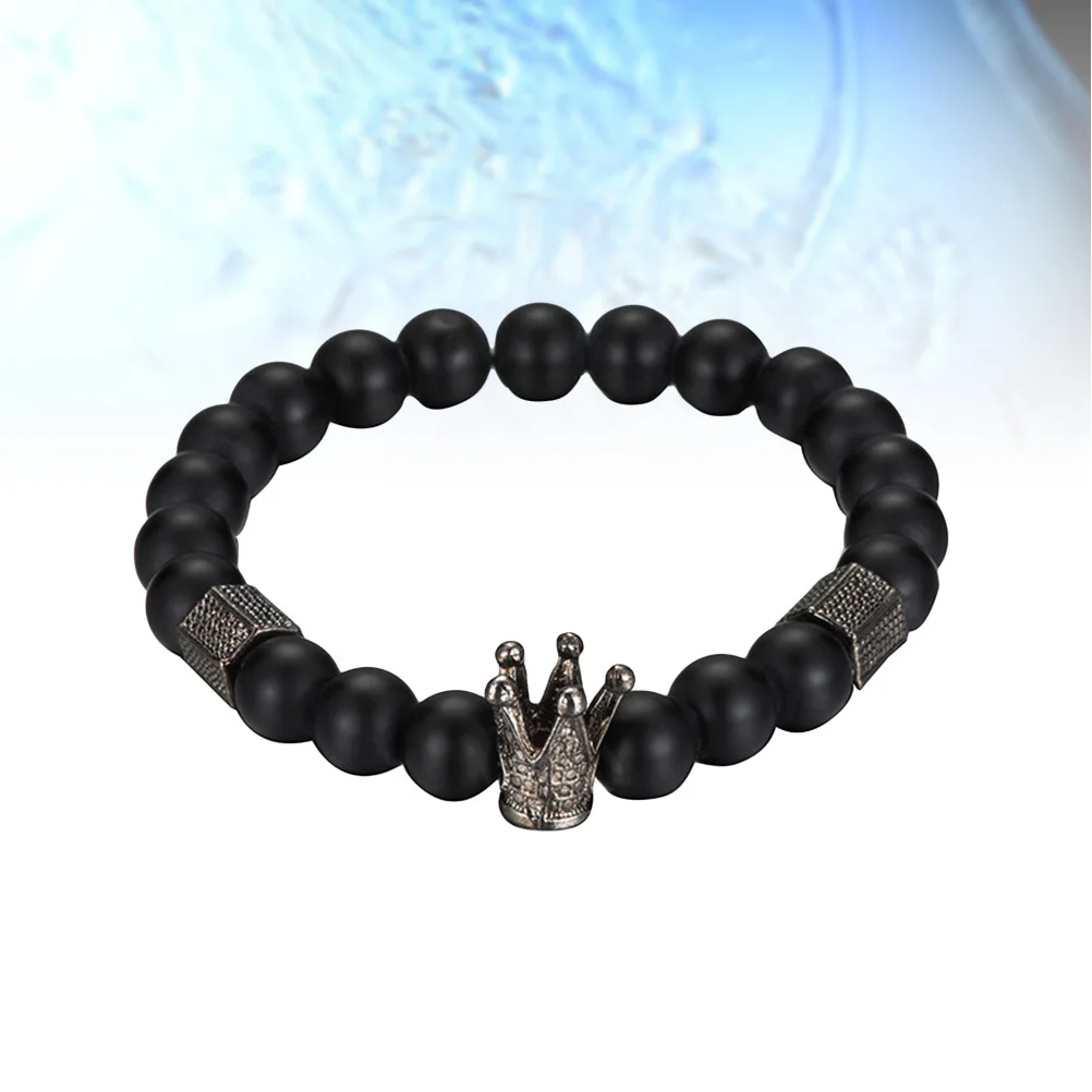 Bracciale a corona fatto a mano in lega di metallo nero Accessorio di moda fai-da-te per l'uso quotidiano, regalo di anniversario per feste