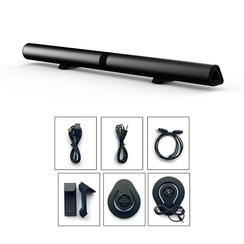 A39Q-TV Sound Bar Bluetooth Speaker AUX/BT/OPT Connection Sound Box 2 In 1 Separable Home Theater Sound System FM Radio