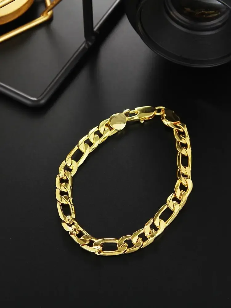 Valentine'S Day Gifts 925 Sterling Silver 18K Gold 8MM Bracelets For Women Fashion Charm Wedding Party Popular Jewelry