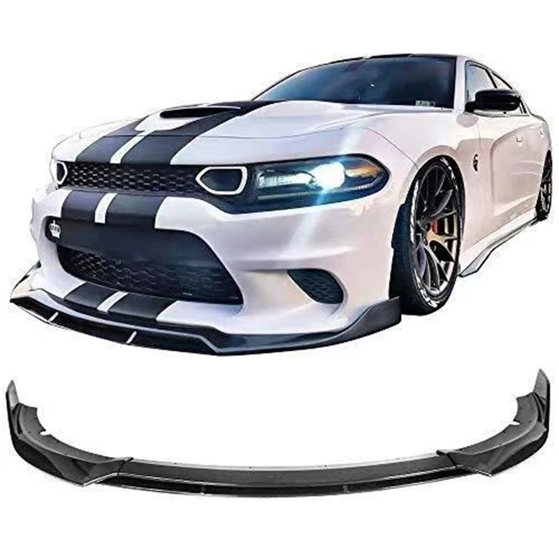 

For 4PCS Dodge Charger Daytona Front Bumper Lip Diffuser Splitter Anti - Collision Black Accessories Body Kit 2016-2020 Year