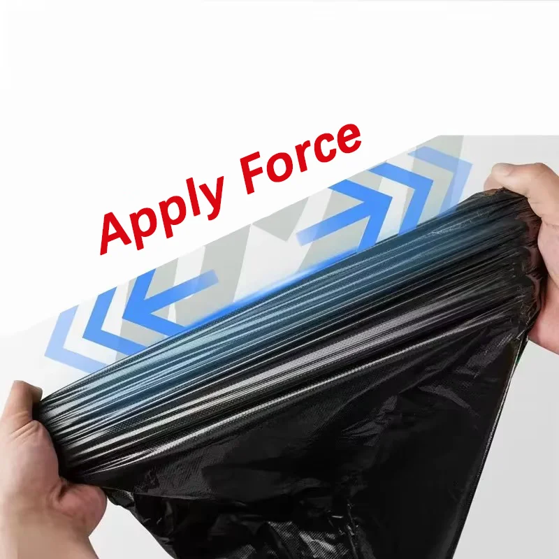 75/150PCS Black Trash Bags Disposable Thicken Drawstring Garbage Bags Kitchen Office Outdoor Cleaning Waterproof Oil Proof