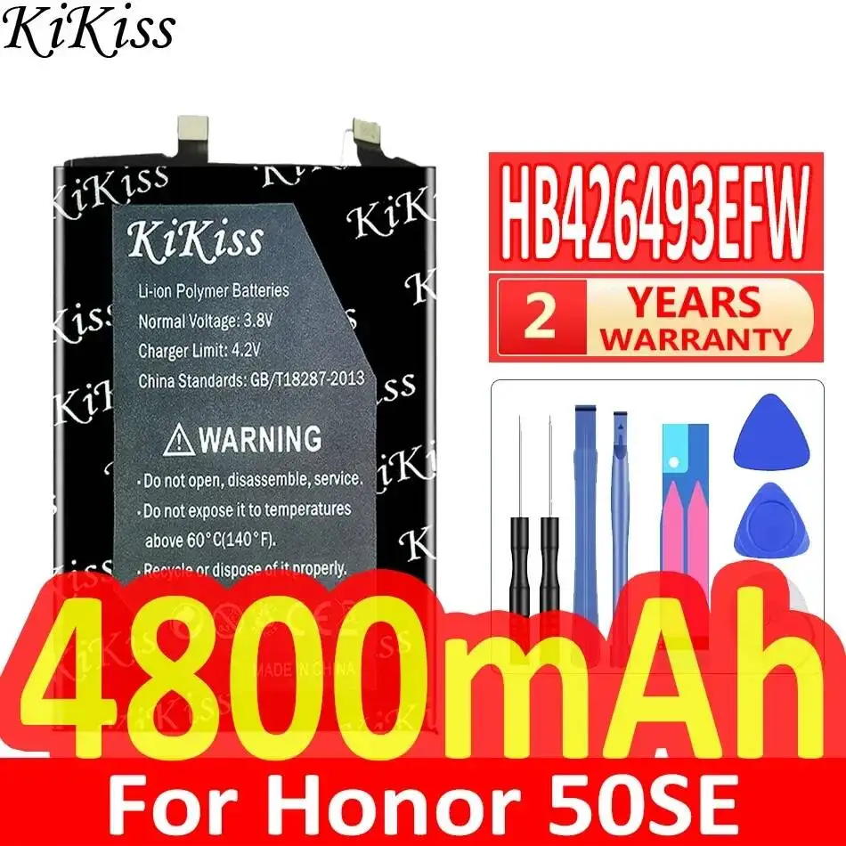 Bateria de Celular HB426493EFW de Alta Eficiência 4800mAh para Huawei Honor 50SE Jlh-AN00 Nova 9 SE Jln-AL00 Nova 10 Jln-AL10