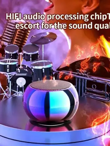 Wireless Bluetooth Speaker Portable Small Steel Gun Metal Heavy Stereo Surround Subwoofer Outdoor Mini Bluetooth Small Speaker