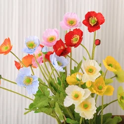 Artificial Flowers Fake Poppy Silk Flowers Long Stem Housewarming Garden Table Wedding DIY Party Wedding Bridal Bouquet Decor