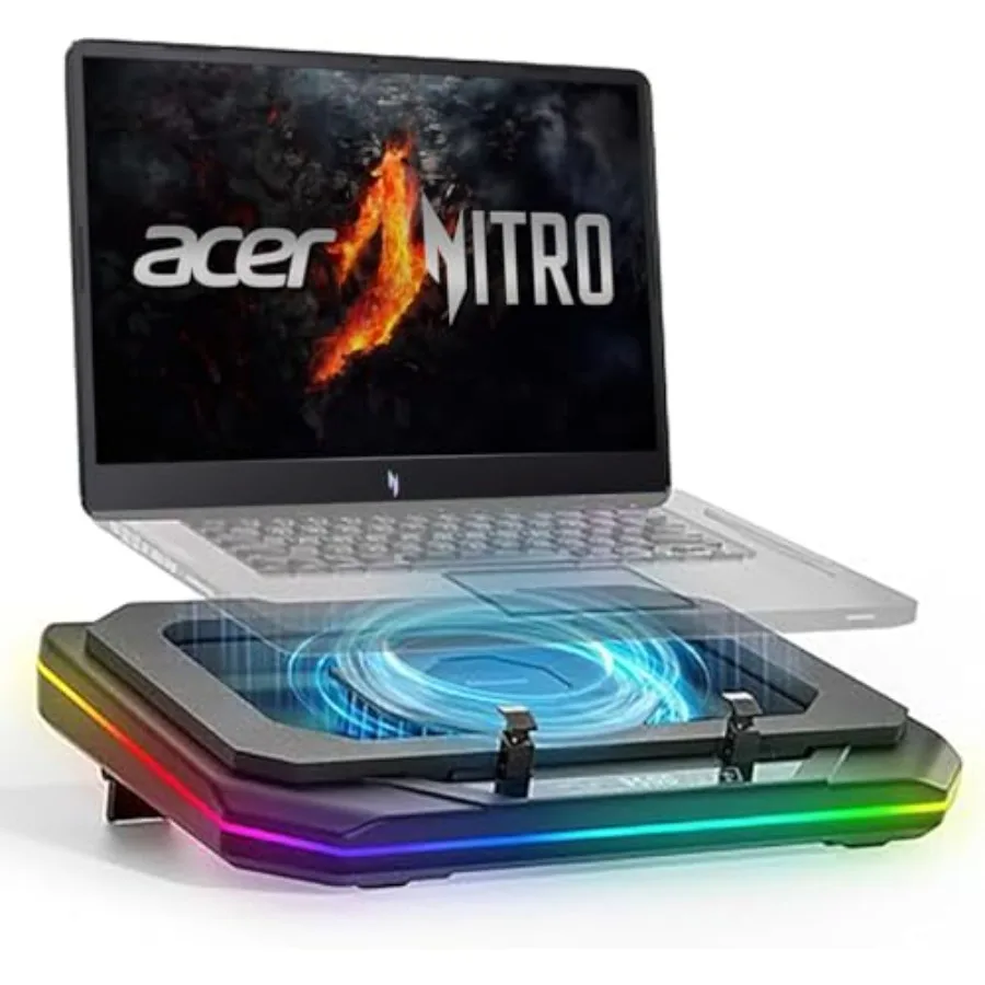 

Охлаждающая подставка для игровых ноутбуков Acer Nitro 5 17, 16, 14 V, 14 AI, 15 AI, 16 AI, 17 AI (14-17 дюймов) с ультрамощным турбоохлаждением