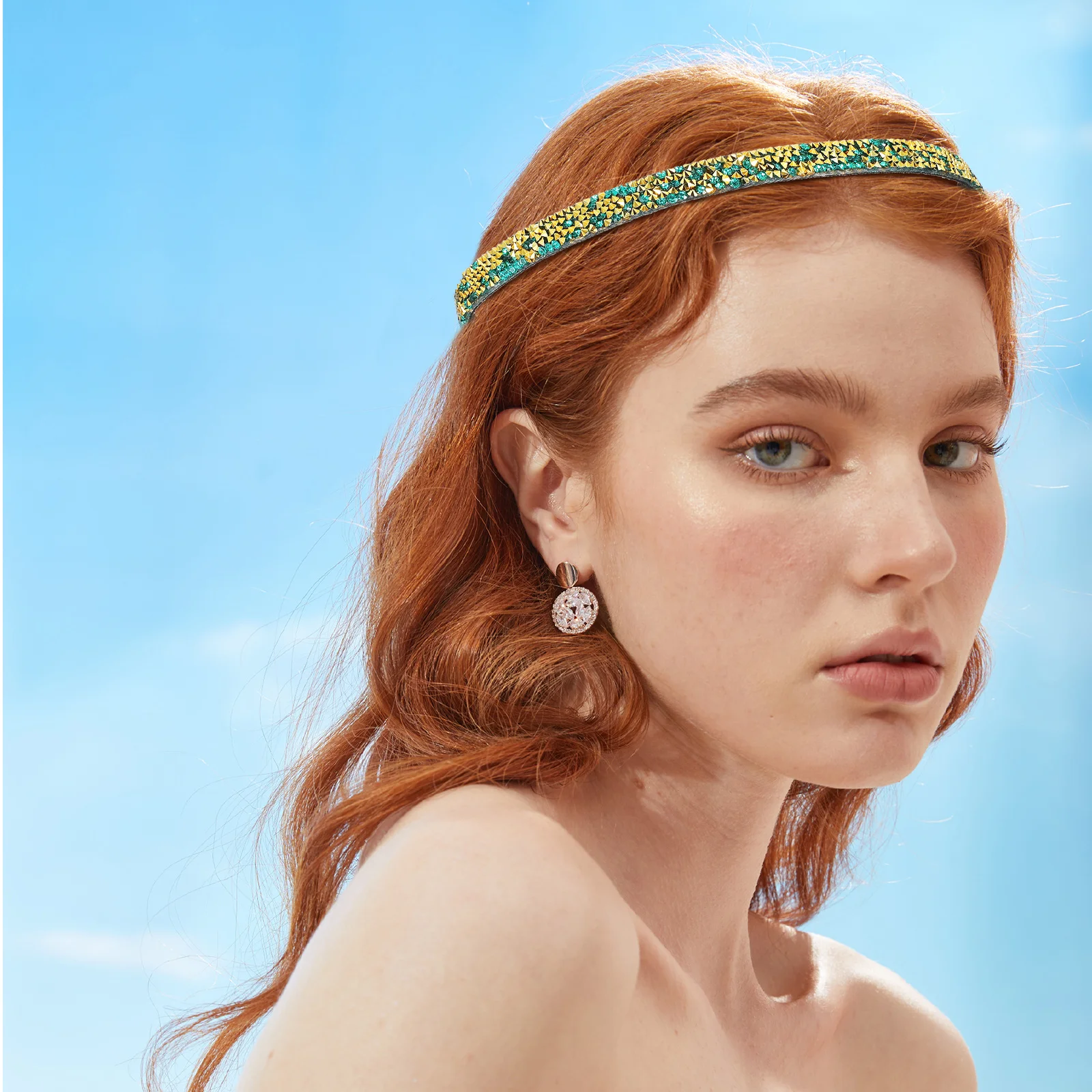 

Elastic Headband Hairband for Women Jeweled Rhinestones Fiber Bands Headbands Embellished Decorative Fashion Comfortable