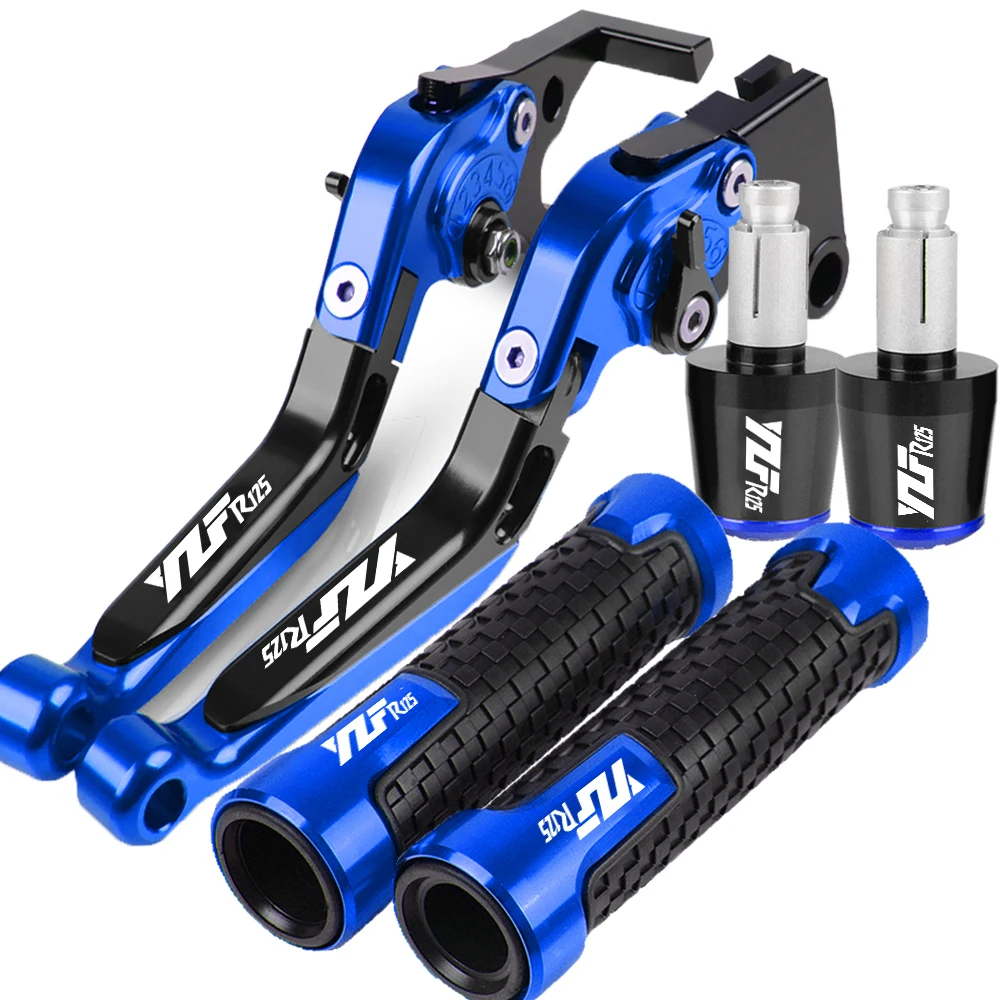 

YZF R125 2023 2024 Motorcycle adjustable Brake Clutch Levers 7/8'' 22mm Handlebar grips ends For YAMAHA YZFR125 2022 2021 2020