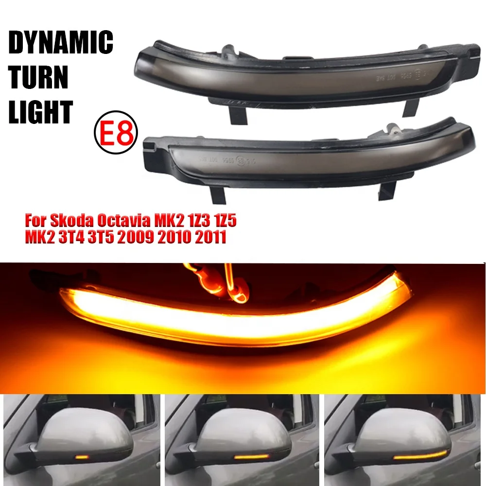 Skoda Octavia 1Z3 1Z5 Excellent 3T4 3T5 Dynamic Direction Side Indicator Quality Sequential Mirror Steering Signal Light