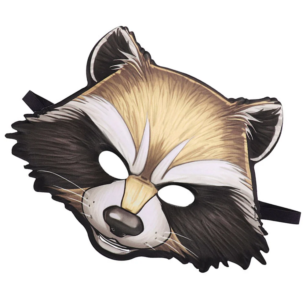 

Carnival Mask Gift Raccoon Hallowen Animal Decoration Clothing Breathable Cartoon Party Cosplay Eva Elastic Band Adjustable