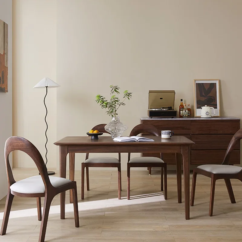 Solid Wood Modern Dining Table Rectangle Vintage Waterproof Minimalist Dining Table Bench Storage Muebles De Cocina Furniture