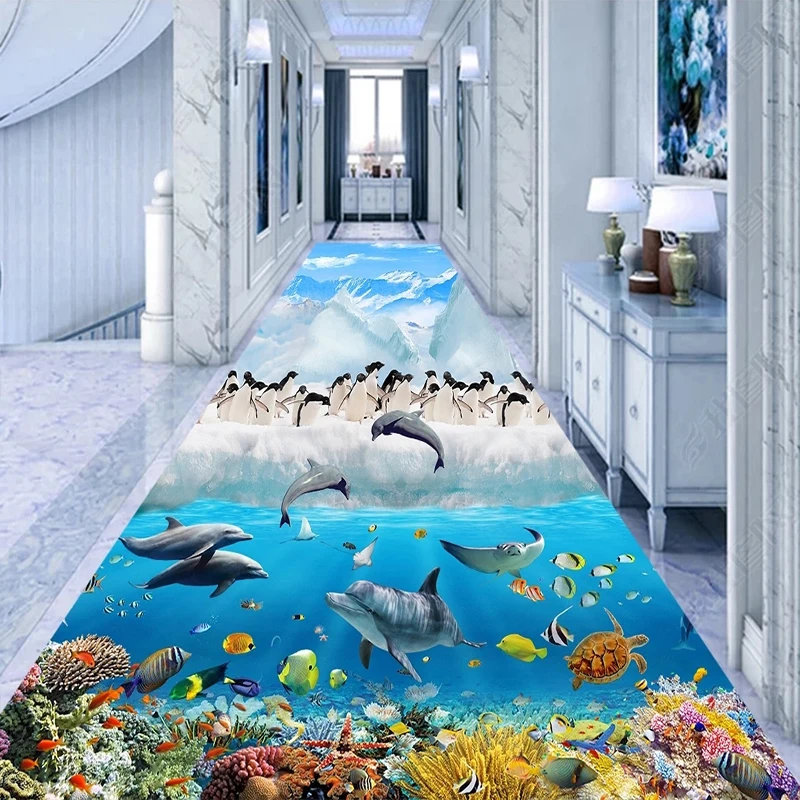 

Custom 3D Wallpaper For Children's Bedroom Iceberg Penguin And Dolphin Wall Paper For Kids Room Home Improvement Wall Paintings