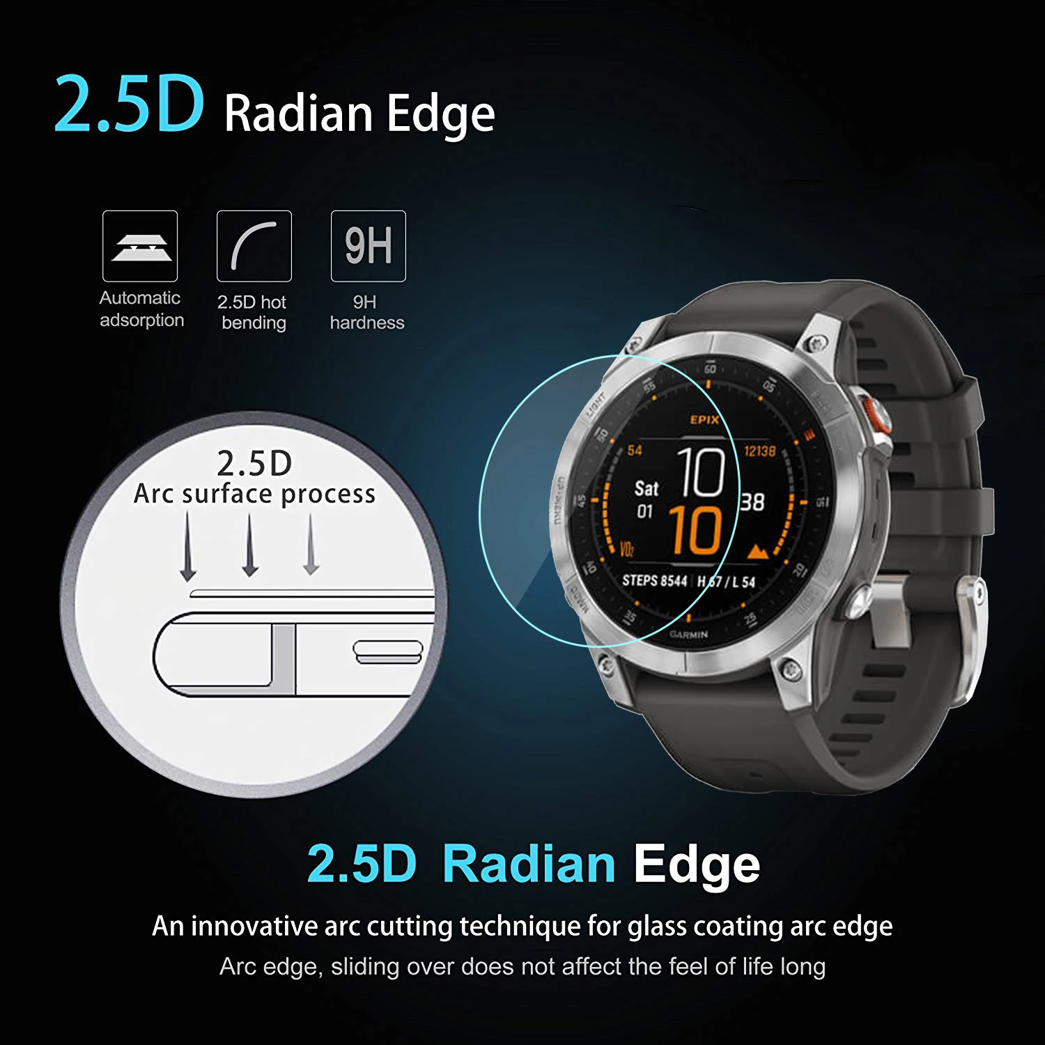 3 Dành Cho Garmin Epix (Gen 2) đồng Hồ Thông Minh Smartwatch Kính Cường Lực Độ Cứng 9H Chống Xước Chống Vỡ Bảo Vệ