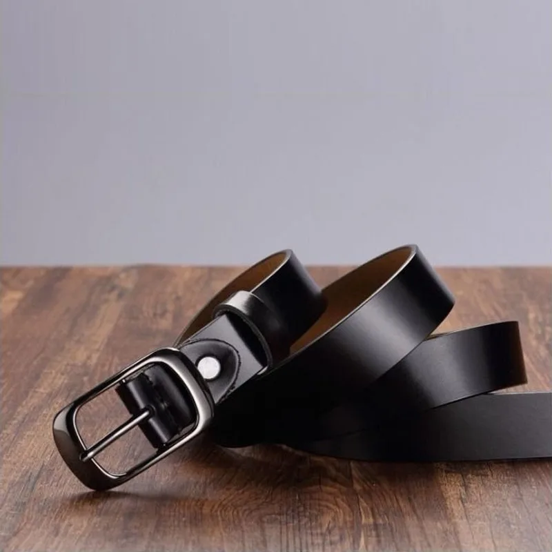 Genuine Leather Women Belt Concise Students Girl Pin Buckle Jeans Belts High Quailty Female Cowskin Waistband Korean Cowboy Belt