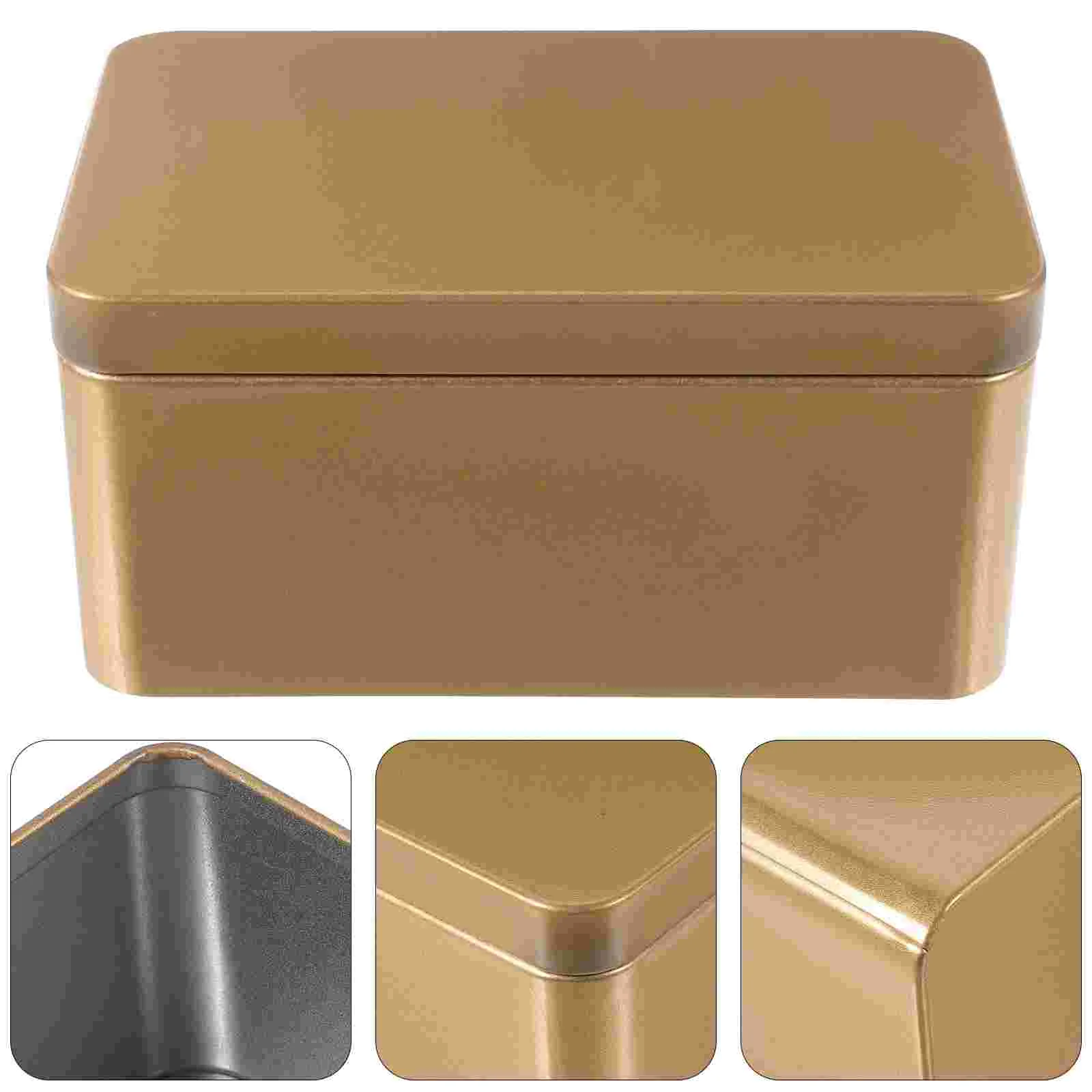 Tea Storage Iron Box Coffee Bin Canisters Biscuit Tins Lid Home Organizer Leaf Container Candies