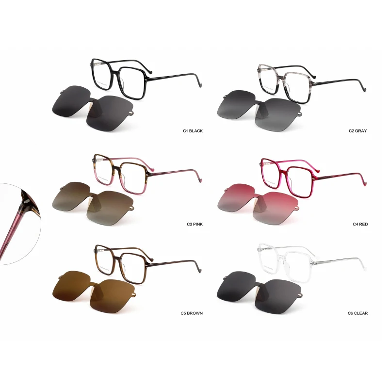 Ceofy New Women Men Glasses Frame Big Square Fashion Brand Design Polarized Magnetic Sun Clip Optical Myopia Eyeglasses Frame