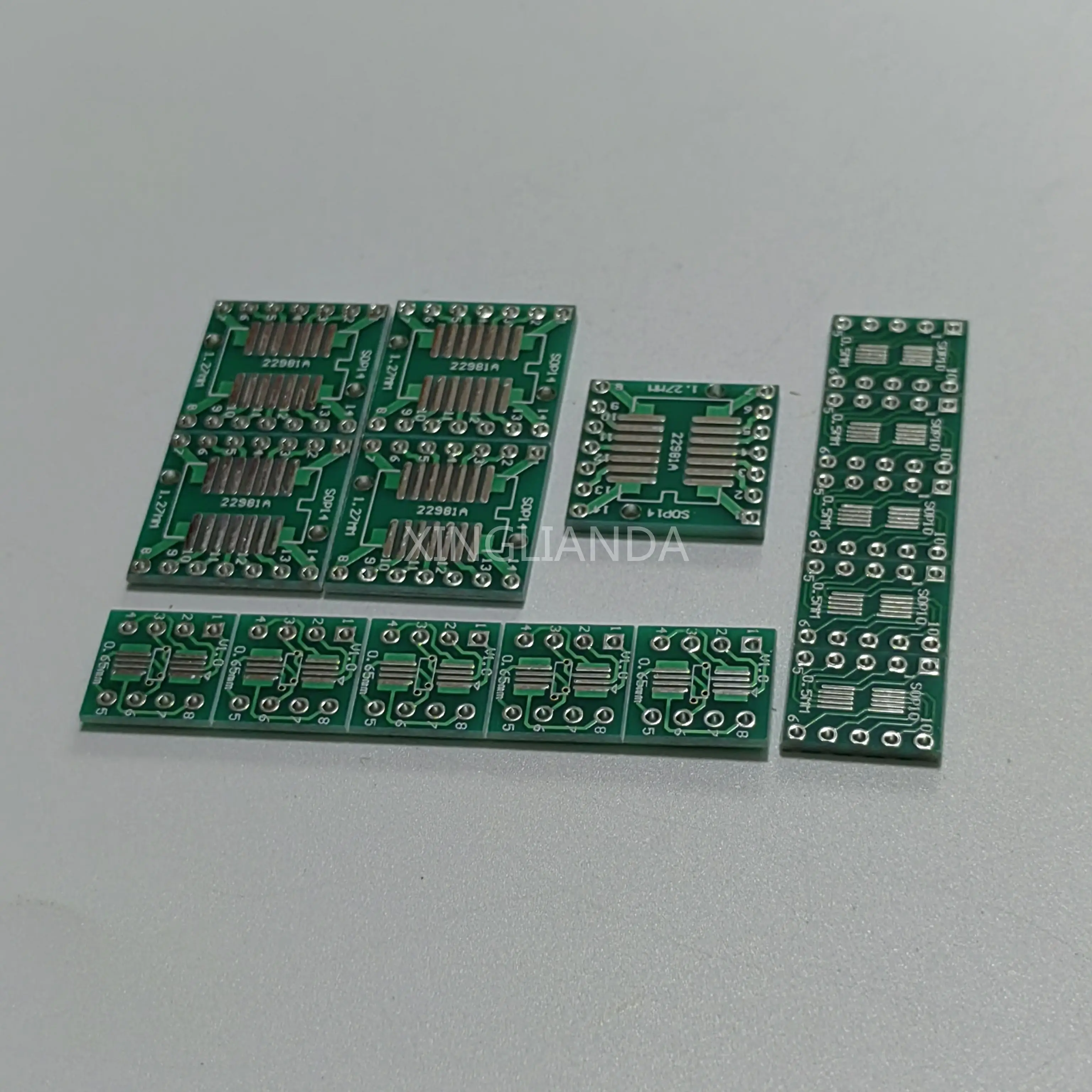 PCB 어댑터 보드 조합 세트, SMD-인라인 7 변환, MSOP10, SOP8, SOP14, SOP16, SOP20, SOP24, SOP 28, 각 5PCs, 35PCs/로트