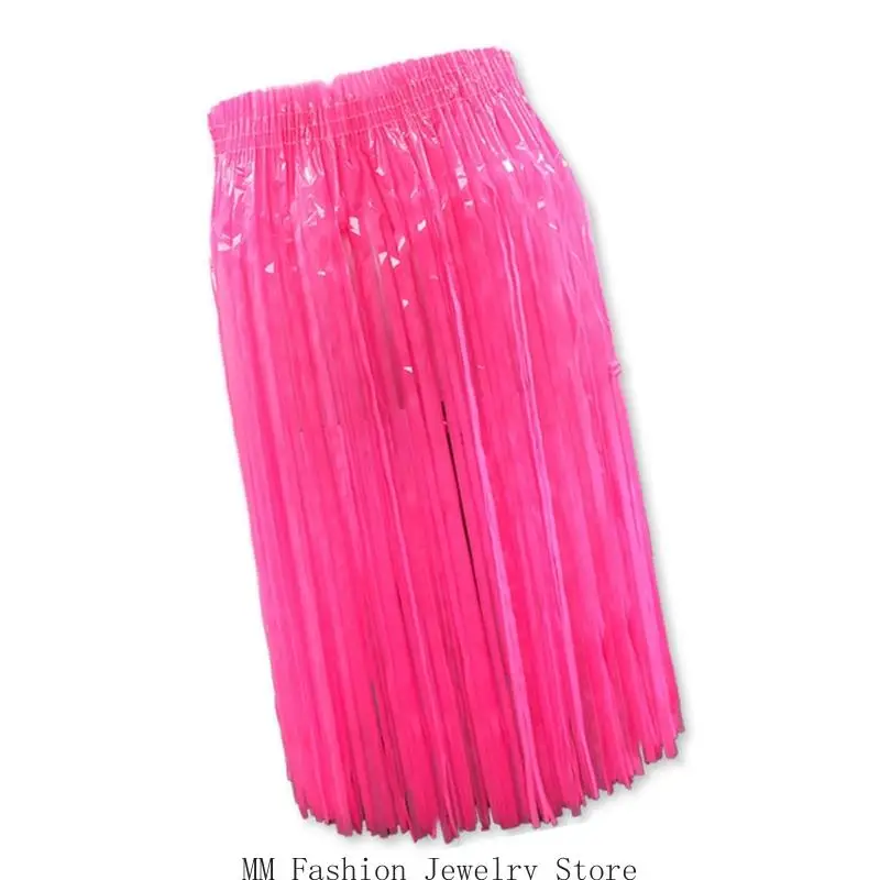 D0UB Decorazioni per feste Gonna con frange in lamina Nappe fluorescenti Gonna corta a portafoglio Gonna danza del con