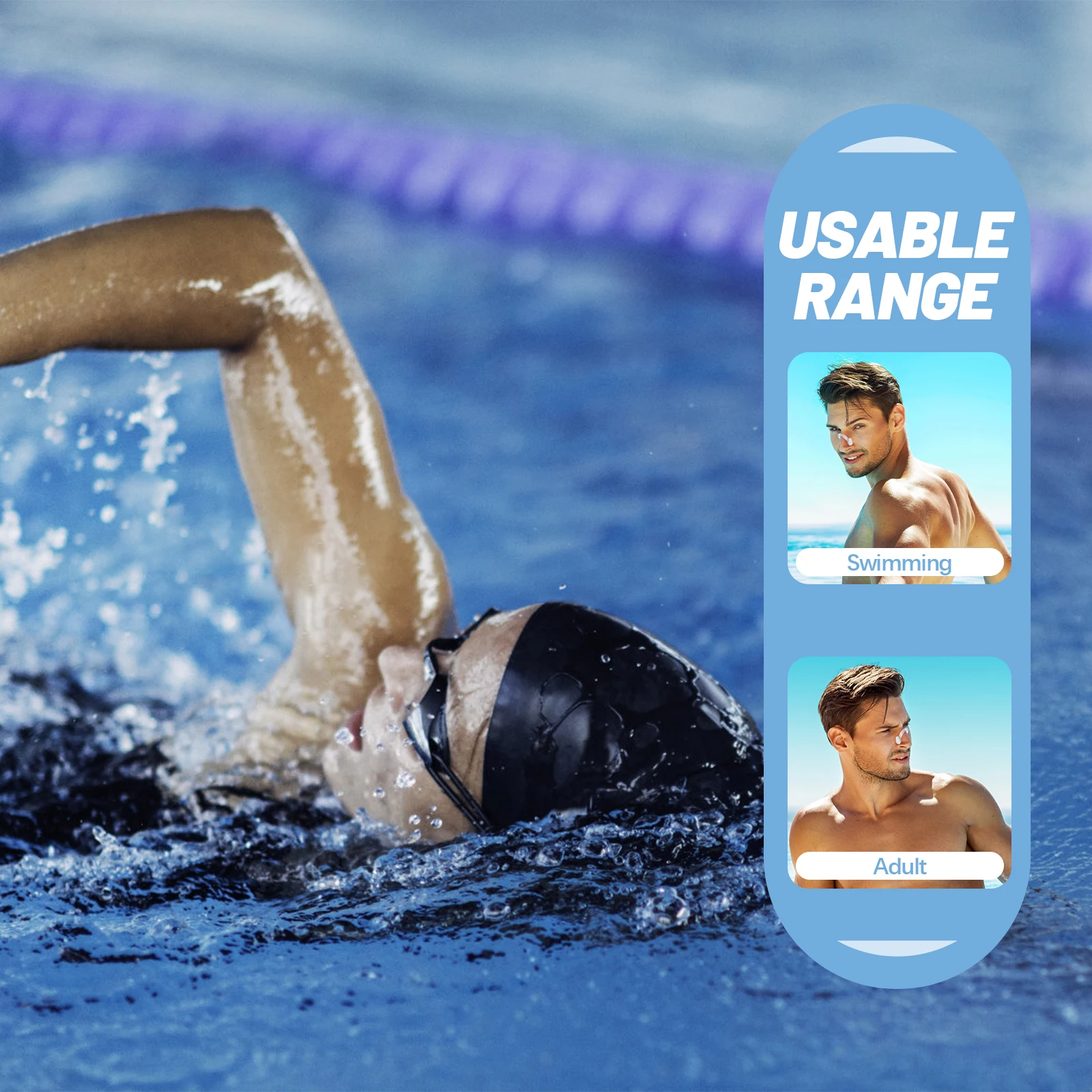 

3 pcs Silicone Swim Plugs Adult Kids Anti-Choking Water Nose Clip Comfortable Non-Slip Fit Universal For Swimming Sport Water