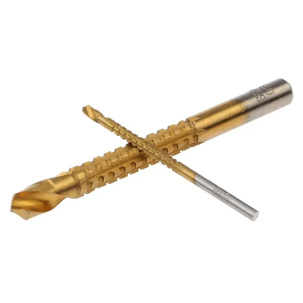 6pcs Professional Titanium Coated HSS Drill Bit Electric Drill Plastic Metal Hole Grooving Drill Saw Carpenter Woodworking Tools