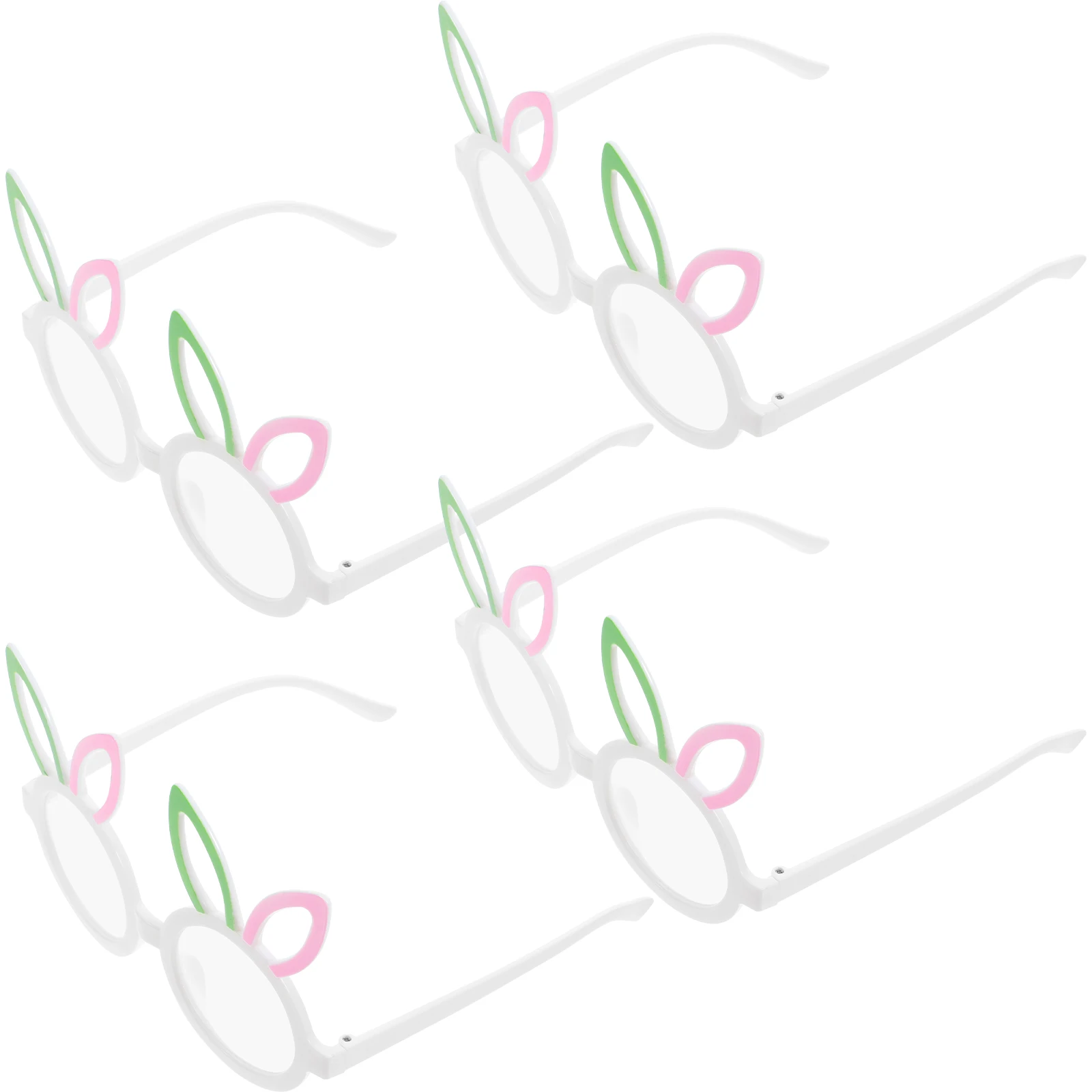 

4pcs Rabbit Ear Glasses Lightweight ABS Material Easter Kids Adult Photo Prop Festival Accessories