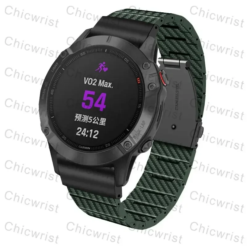 QuickFit 22mm 26mm Resin Carbon Fiber pattern strap For Garmin Fenix 5 5X Plus 3 3HR/Epix  7X 7 Solar/6X 6 Pro Smartwatch Band