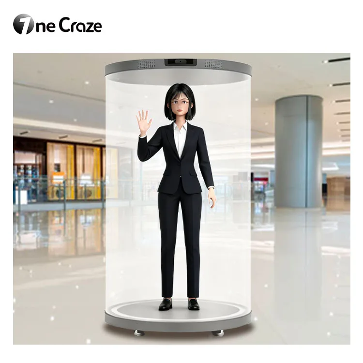 ID de marca humana Digital holográfica de 75 pulgadas con personalización profunda AI Virtual 3D de ojo desnudo e interacción de voz inteligente