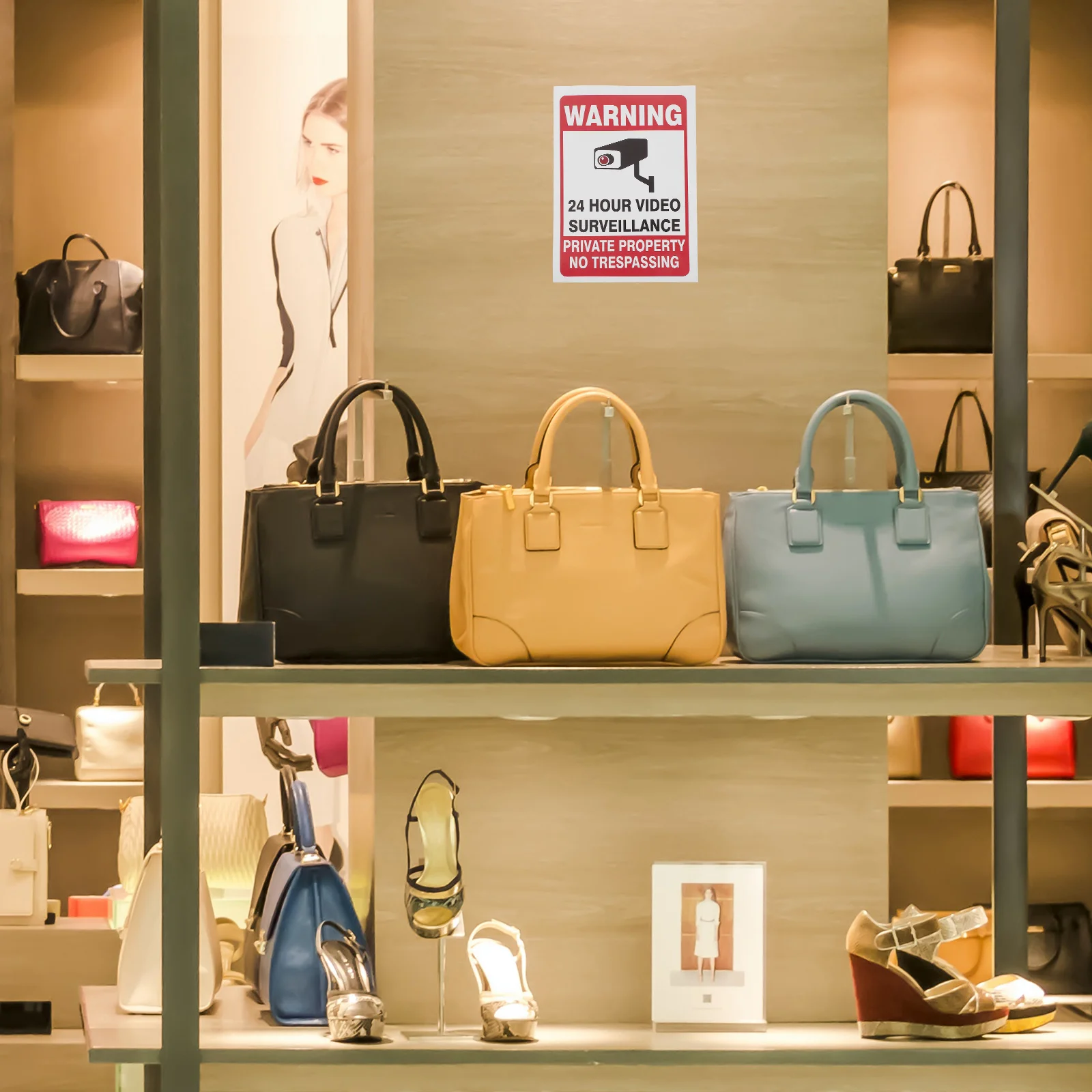 50 قطعة ملصق تسجيل كاميرا الأمن ملصق تحذير مقاوم للماء للمنطقة الخاصة لا ملصق أمان المدخل للاستخدام الداخلي في الهواء الطلق #3