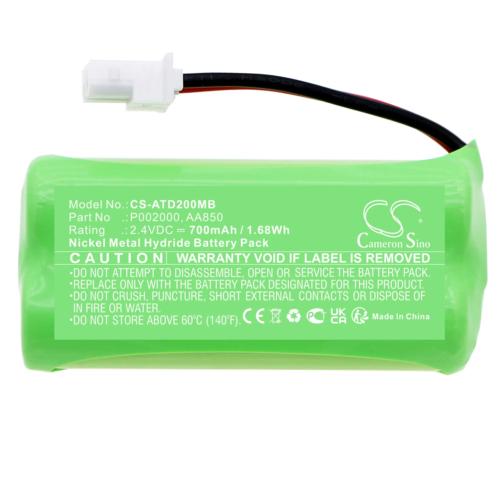 

Ni-MH BabyPhone Battery for Alecto, 2.4V 700mAh, Compatible Models: DBX-20