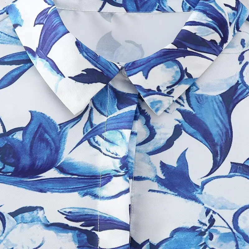 Printemps 2024 femmes irt imprimé fleuri polyvalent minceur Ne Long Sve coupe droite décontracté Faionable