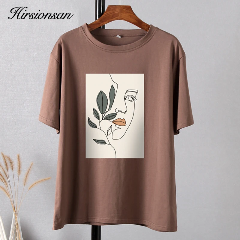 Hirsionsan Gothic Graphic T Shirt Women 2023 Summer New Oversized Cotton Tees Casual Aesthetic Character Printed O Neck Tops