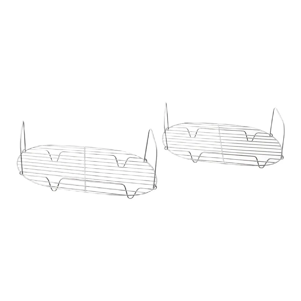 304 Grade Stainless Steel Rack for Slow Cooker Steaming Roasting 28.5 x 20.5 x 4.3 cm Silver Color Single Piece