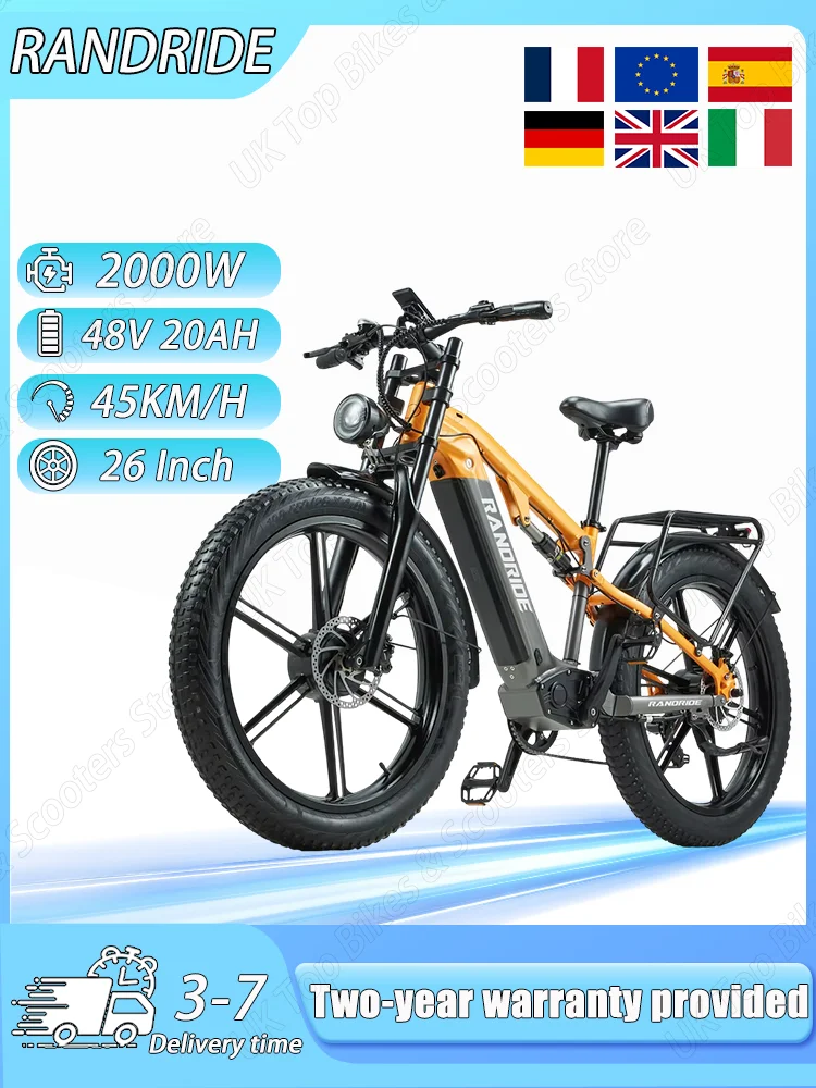 AliExpress NONE YX80M-2 Mountain E-bike 2000W Dual Motor 48V20AH Battery Off-Road Electric Bike 26-Inch Fat Tire Hydraulic Disc Brakes Adult Electric Bicycle