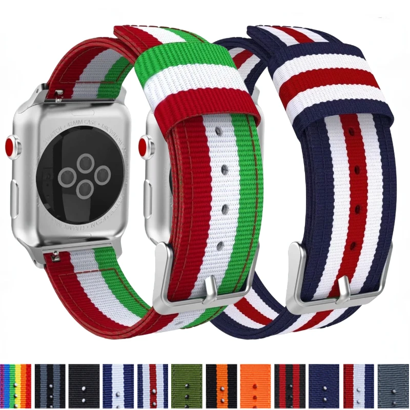 Correa de nailon para Apple Watch Ultra 10, 9, 8, 7, 46mm, 45mm, 49mm, 44mm, 41mm, 40mm, pulsera deportiva cómoda para iwatch 6, 5, 4, SE, 3, 42mm