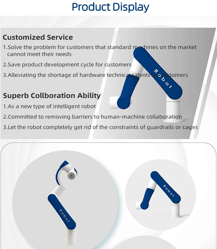 24v-48v 200w 500w 6 Axis Industrial Collaborative Robotic Arm 3kg 5kg Payload Cobot Robot Collaborative Robot for Welding
