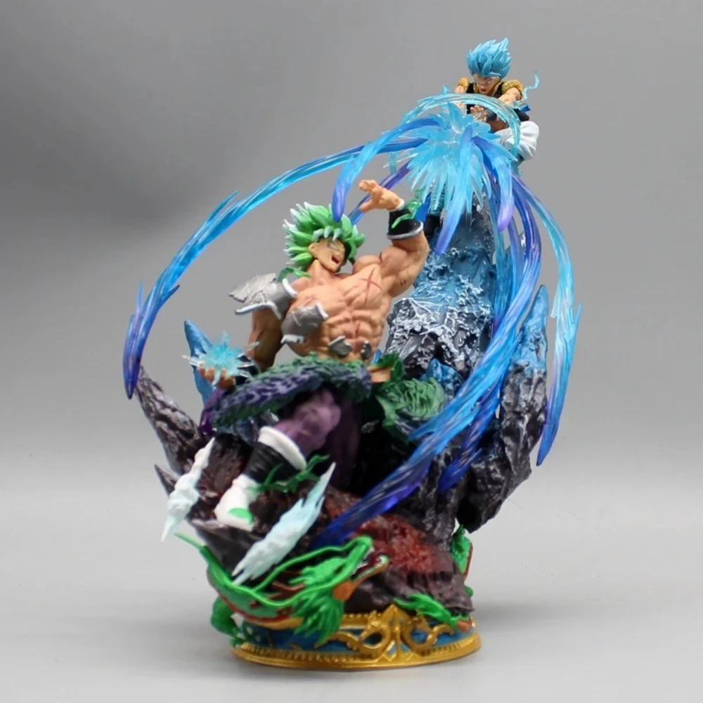 Dragon Ball Z Broly VS Gogeta Luminous 20cm Action Figure PVC Anime Statue Collectible Scene Model Desktop Decoration Boy Gift