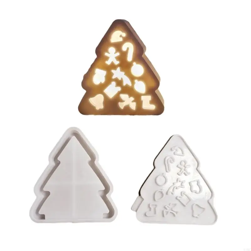 R3MC 2Pieces Silicone Mold Christmas Tree Base Easy Demolding Moulds for Craft