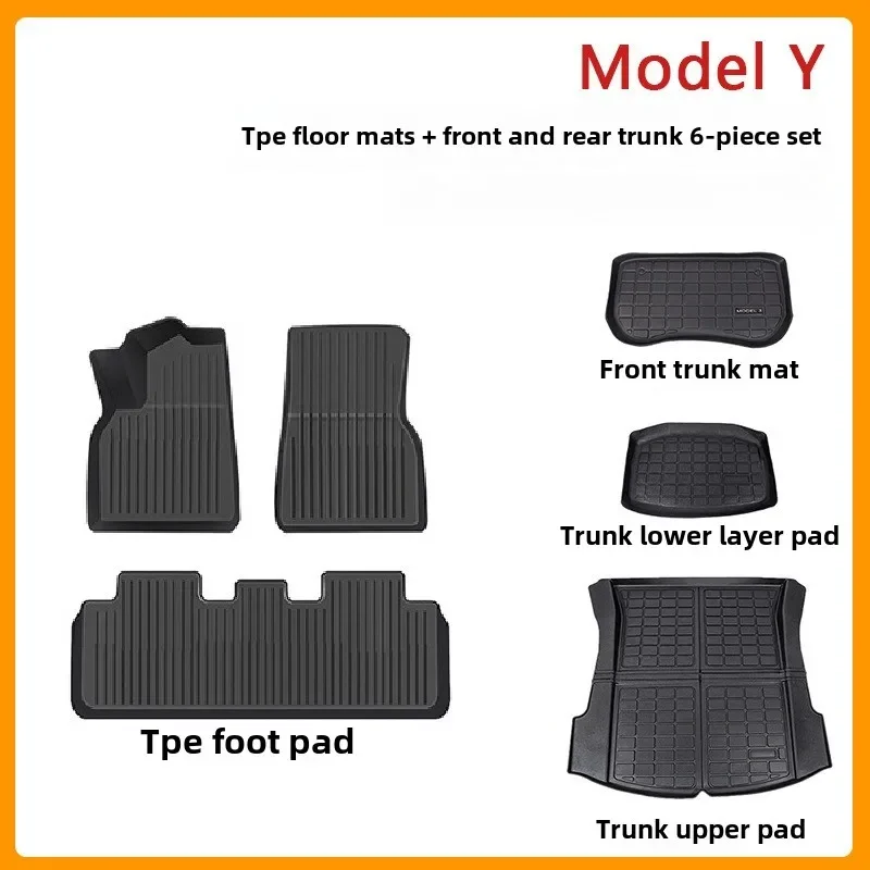 Tesla Model Y Car Waterproof Non-slip Floor Mat for TPE Modified Car Accessories Fully Surrounded Special Foot Pad 2021-2024