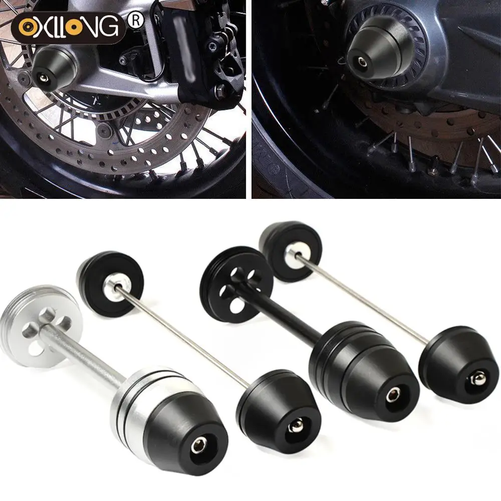 

Motorcycle Accessories Front Rear Refit Wheel Fork Axle Sliders Cap Crash Protector For BMW R NINE T 13 2014 2018 Black Silver