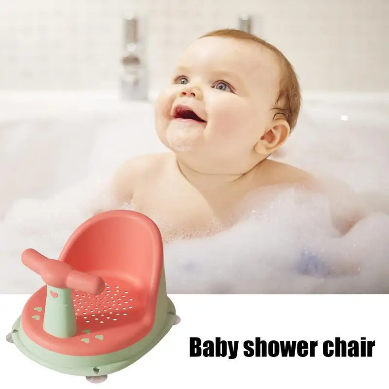 

Baby Bath Tub Seat With Backrest Support And Suction Cups Durable Portable Shower Stool For Newborn 6-18 Months