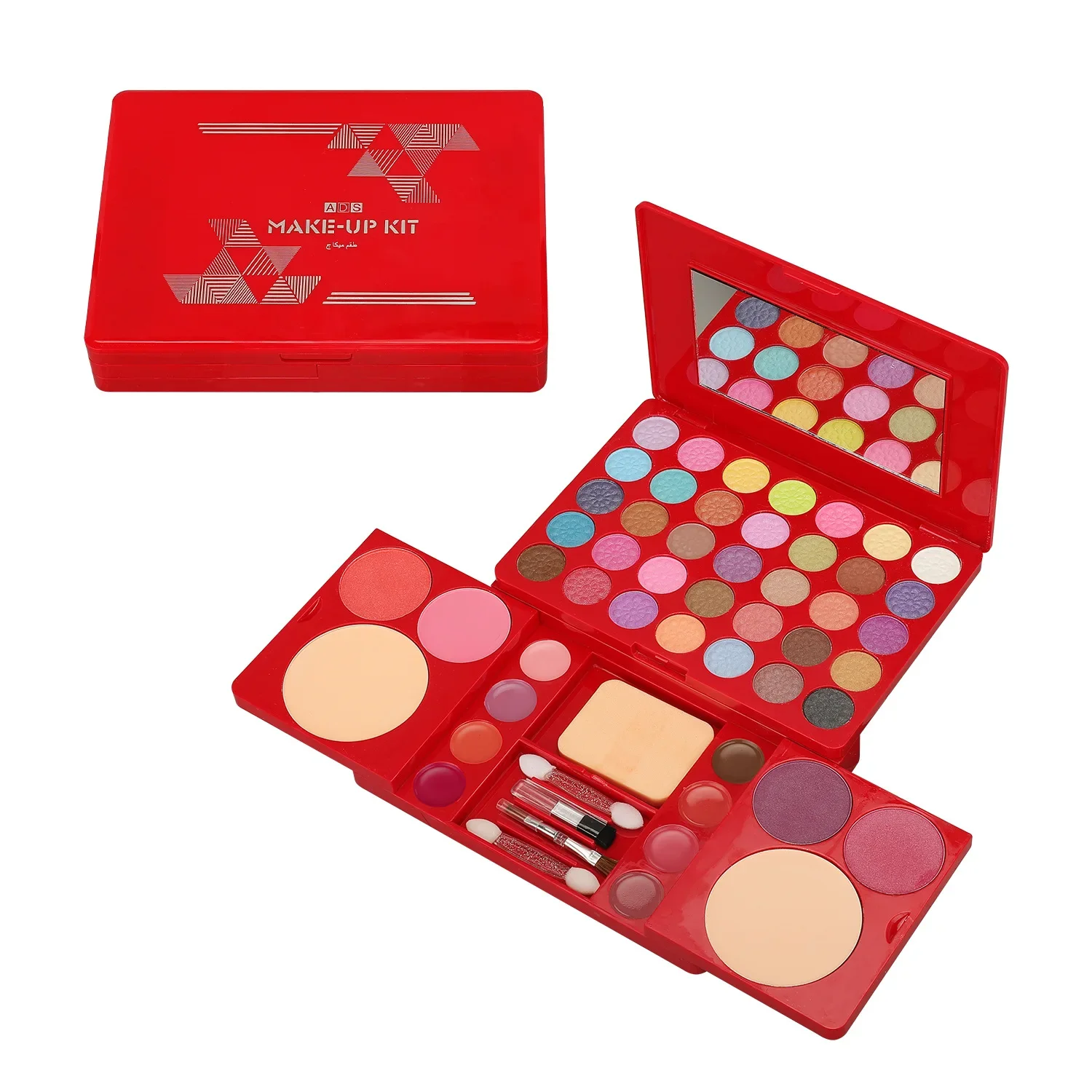 Make-up cadeauset voor vrouwen Volledige kit Alles in één Rood 49 kleuren Gezichtspoeder Oogschaduwpalet Make-up Lip Oogschaduw Markeerstiftborstel