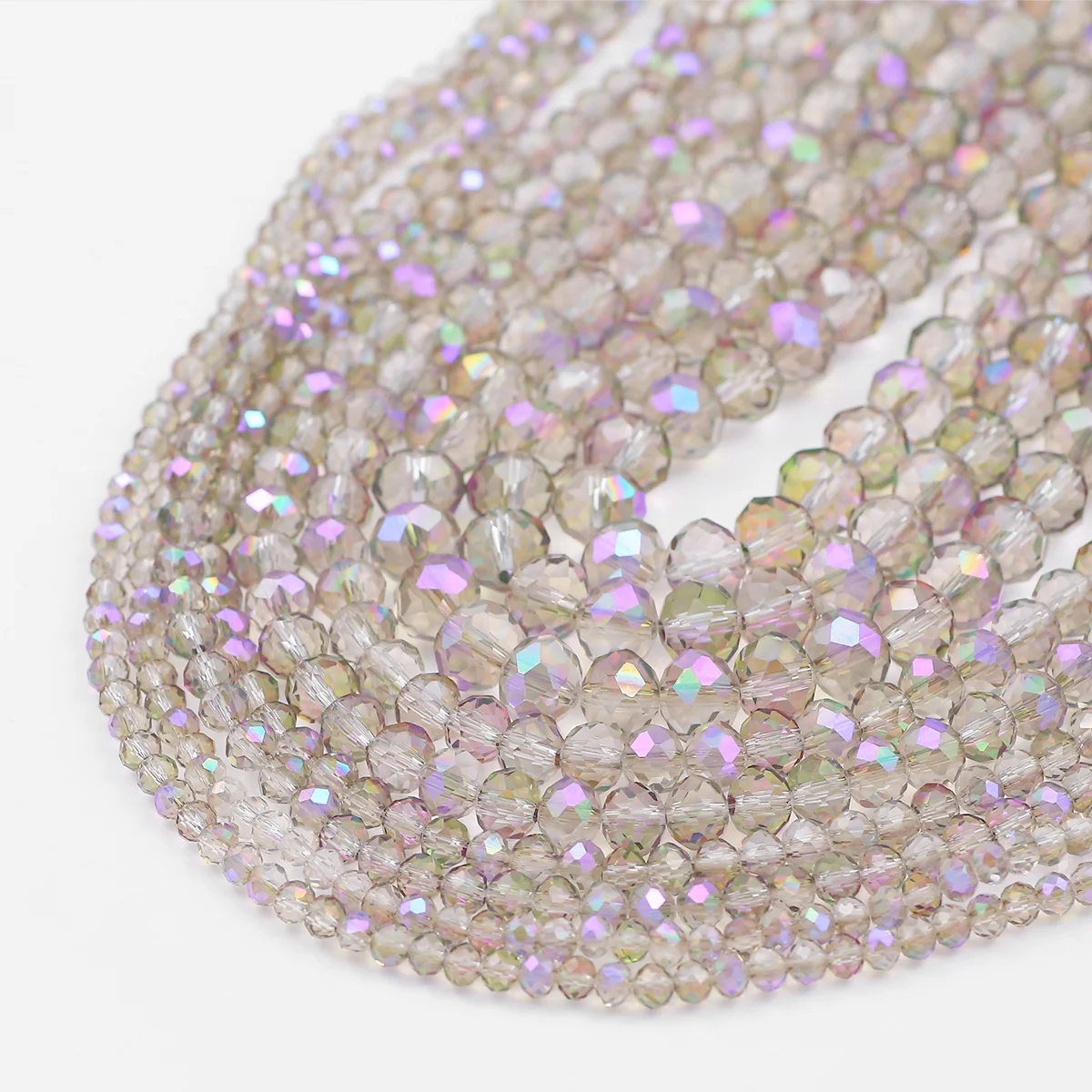 Transparente lila österreichische Kristallglasperlen facettierte lose Perlen 3/4/6/8 mm für Schmuckherstellung Halskette Armband DIY Erkenntnisse