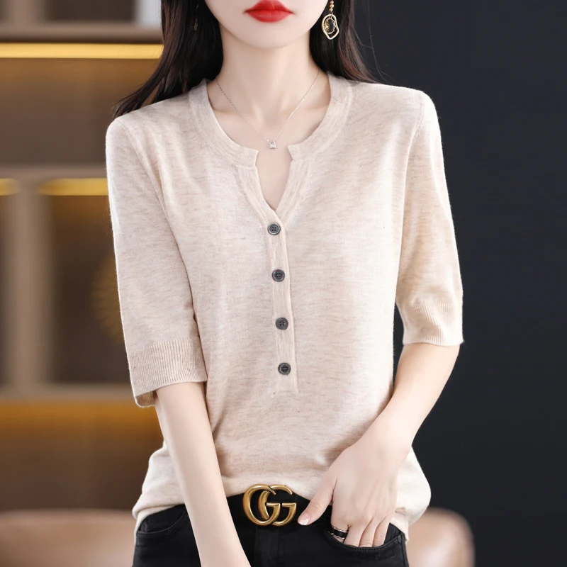 2023 Women\'s cashmere sweater Women\'s cashmere cardigan Fashion sweater Pullover Women\'s short sleeved cardigan