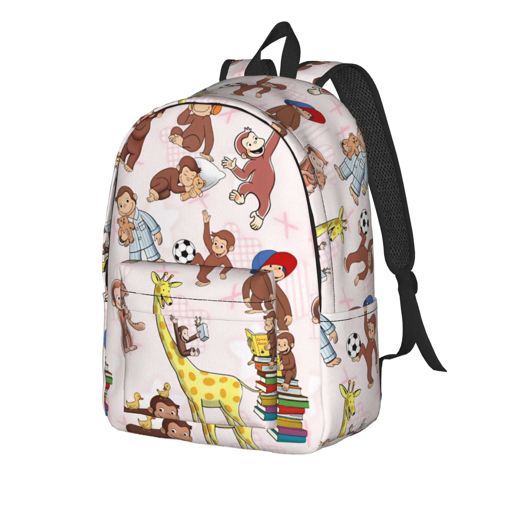 C-Curious George Backpack  Kawaii Backpacks Boy Girl Travel Print School Bags Designer Rucksack