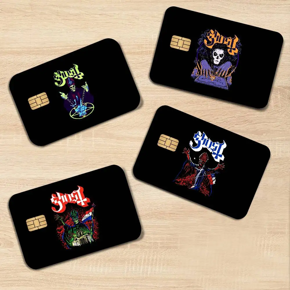 Band G-Ghost Anime Spend or Save Funny Shell On Off Ultra Thin No Fade Sticker Skin Cover Film for Debit Credit Card