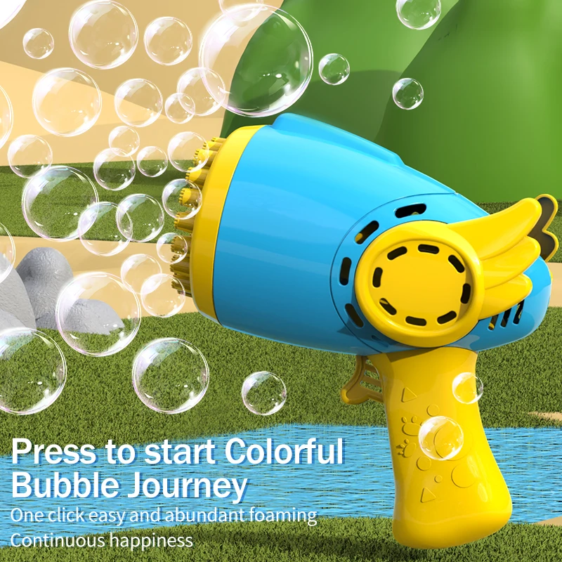 40-gaats handheld engelenvleugel bubble machine automatisch speelgoed bubble gun outdoor bruiloft evenement rekwisieten verjaardagsfeestje gunsten outdoor wa
