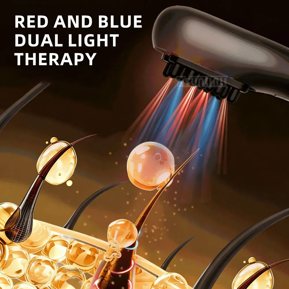 Yunlin Li Red And Blue Light Fascia Comb Head Massager Electric Fascia Comb